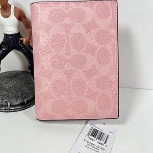 Coach Pink Powder Passport Holder NWT